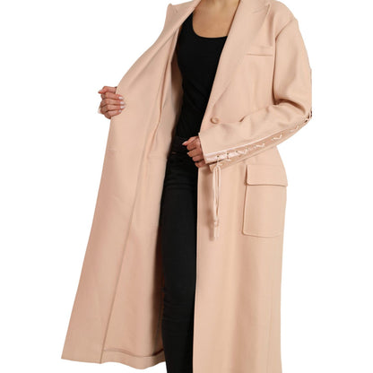 Dolce & Gabbana Beige Cotton Single Breasted Long Coat Jacket Dolce & Gabbana