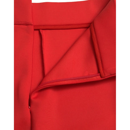 Dolce & Gabbana Red Nylon Stretch Slim Leggings Pants