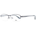 BMW Black Men Glasses Frame, titanium half-rim, black color, rectangle style, with demo plastic lenses, includes branded case.
