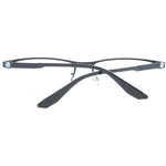 BMW Black Men Glasses Frame, half-rim titanium, rectangle style with black frame and demo lenses, size 55-17-145, includes branded case.