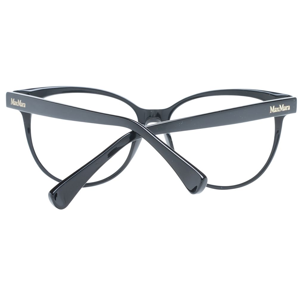 Max Mara Black Women Glasses Frame, full-rim cat eye style, black plastic material, no lens effect, includes branded case, size 54-14-140.