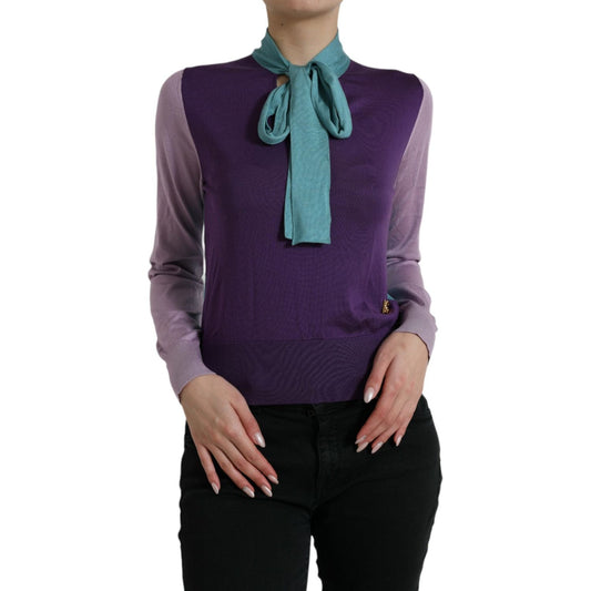 Dolce & Gabbana Multicolor Bow Fastening Pullover Sweater