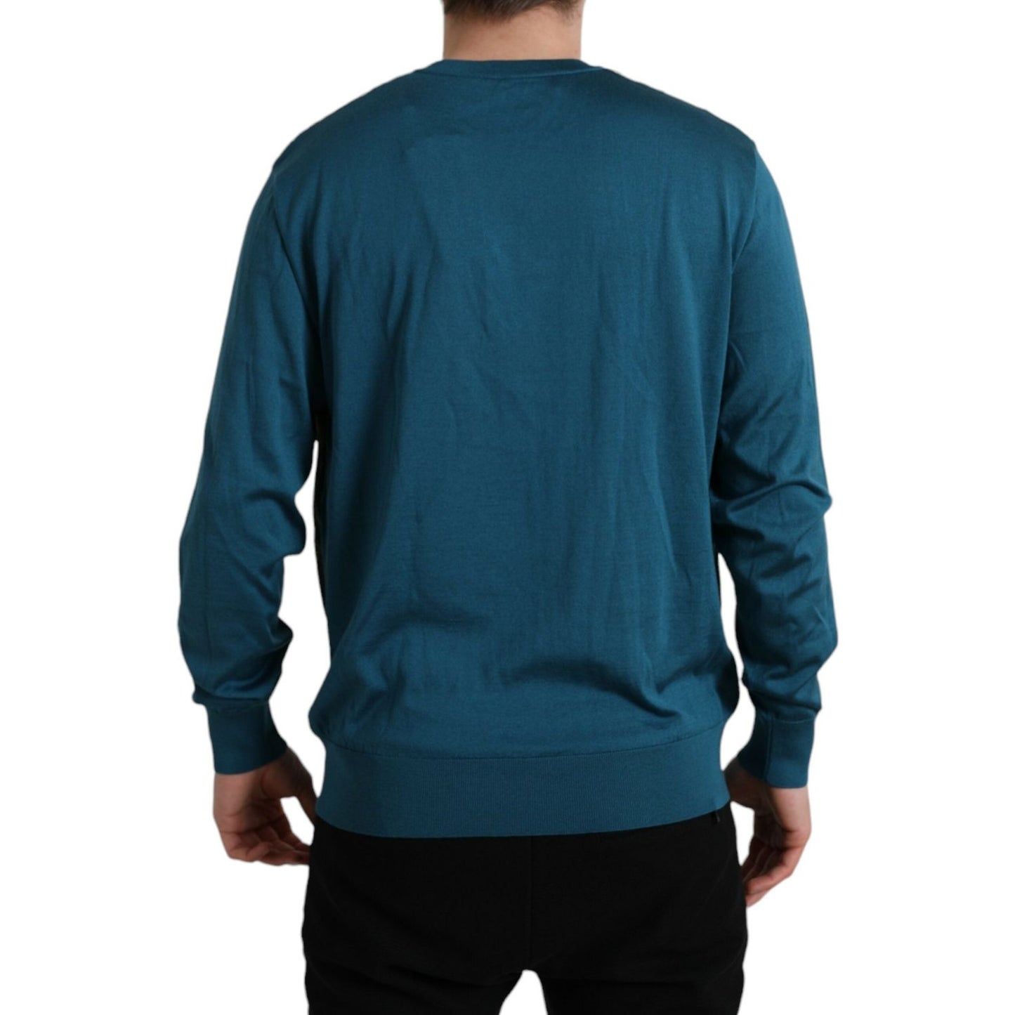 Dolce & Gabbana Green Peacock Feather Pullover Sweater
