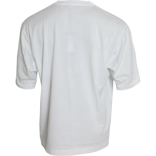 Dolce & Gabbana White Cotton Short Sleeves Crewneck T-shirt