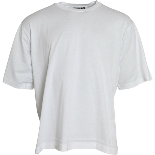 Dolce & Gabbana White Cotton Short Sleeves Crewneck T-shirt