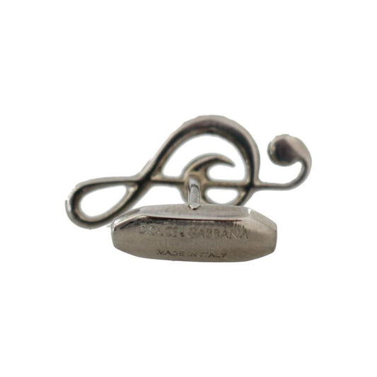 Dolce & Gabbana Silver Brass Tremble Clef Crystal Cufflinks SMYK322