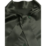 Dolce & Gabbana Gray Long Sleeves Ascot Collar Blouse Top