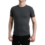 Dolce & Gabbana Dark Gray Cotton Crew Neck T-shirt