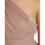 Dolce & Gabbana Light Lilac Pleated Lame Tulle One Shoulder Dress