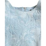 Dolce & Gabbana Light Blue Floral Jacquard Puff Sleeve Mini Dress