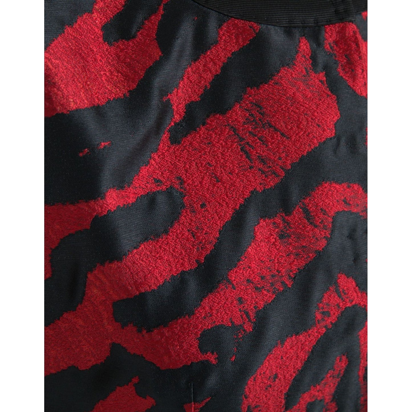 Dolce & Gabbana Black Red Patterned Cropped Coat Jacket Dolce & Gabbana