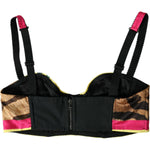 Dolce & Gabbana Multicolor Floral Sleeveless Bustier Crop Top