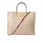 Balenciaga Pink Exotic Leather Embossed Cable Handle Shopper Tote Bag