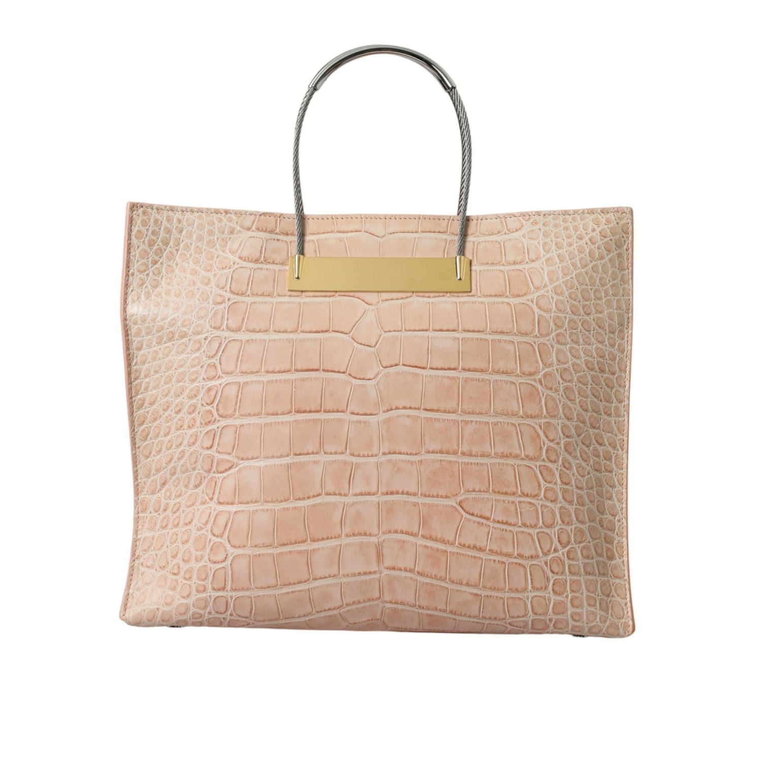 Front view with bag zipped and handles upright.