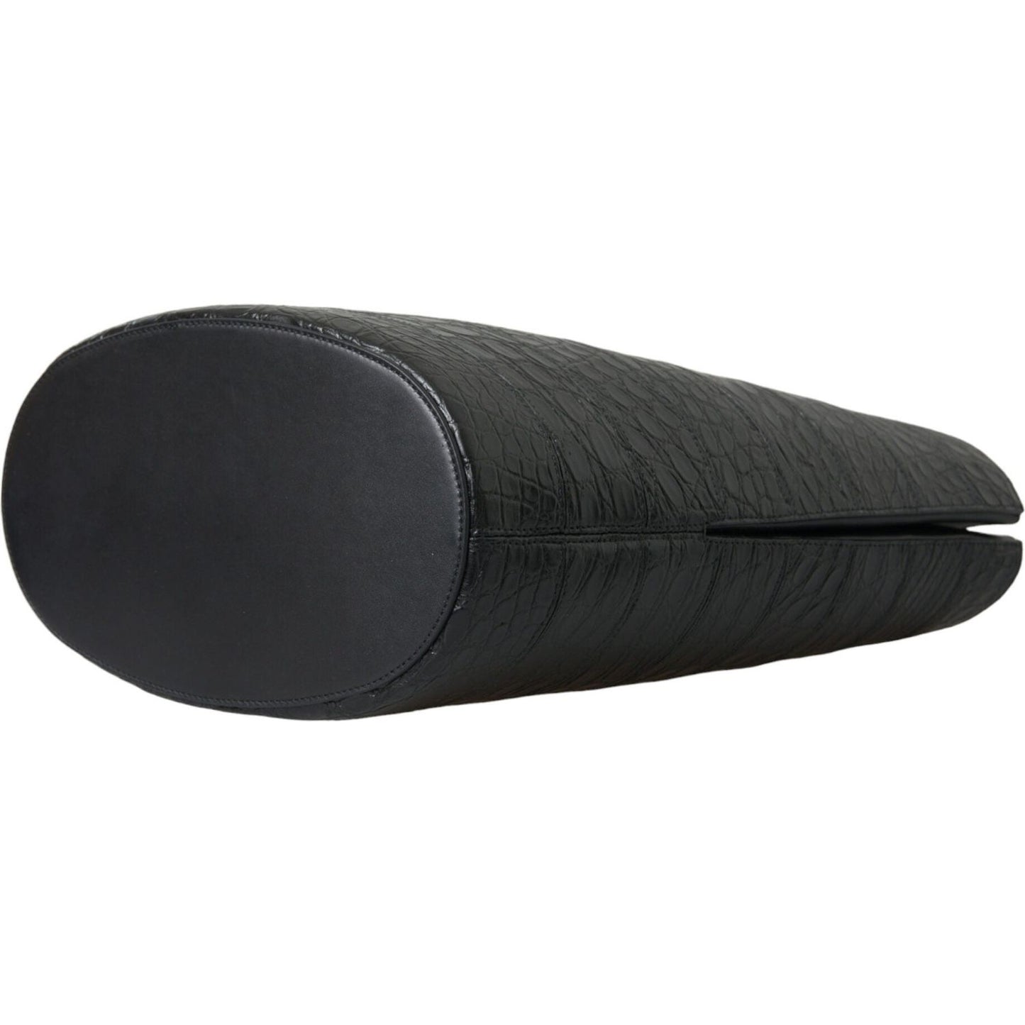 Balenciaga Black Exotic Skin Leather Maxi Bucket Tote Purse Bag