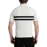 Dolce & Gabbana White DG Logo Collared Henley Shirt T-shirt