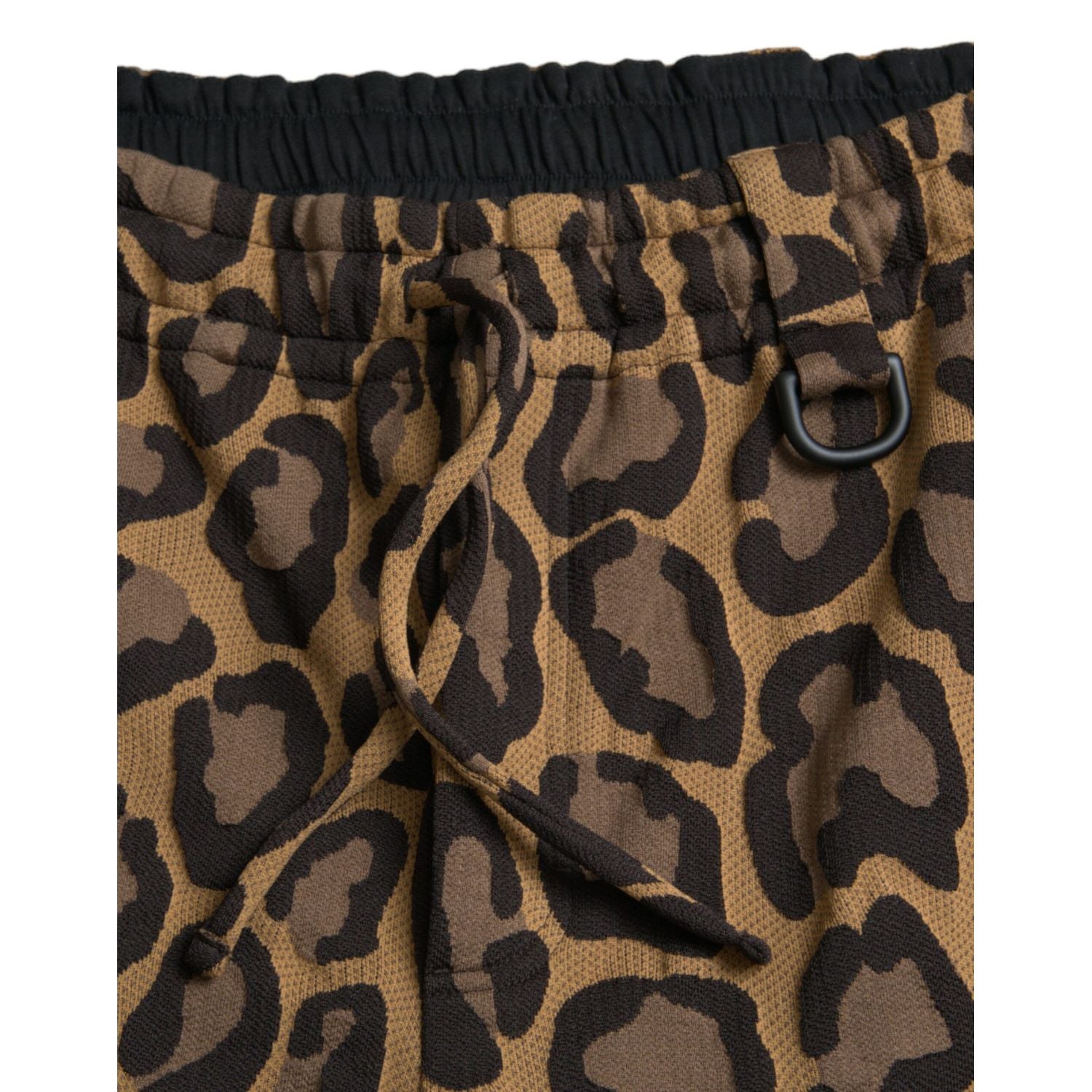 Dolce & Gabbana Brown Leopard Print Polyester Jogger Pants