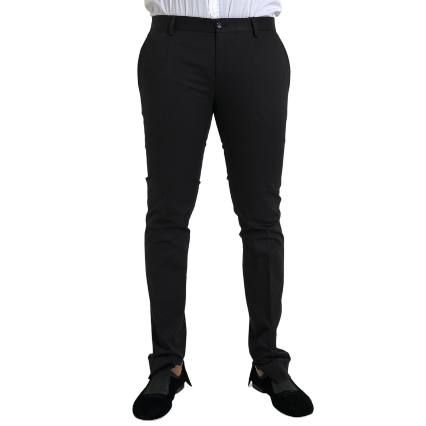 Dolce & Gabbana Black Cotton Stretch Skinny Dress Pants