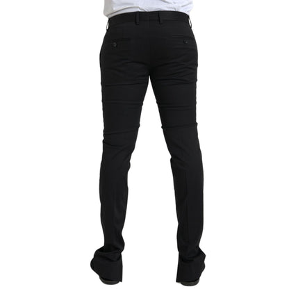 Dolce & Gabbana Black Cotton Stretch Skinny Dress Pants