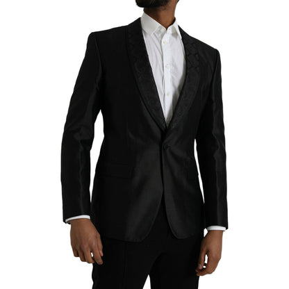 Dolce & Gabbana Black MARTINI Single Breasted Coat Blazer