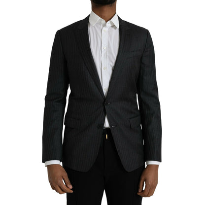 Dolce & Gabbana Black Stripe MARTINI Single Breasted Coat Blazer