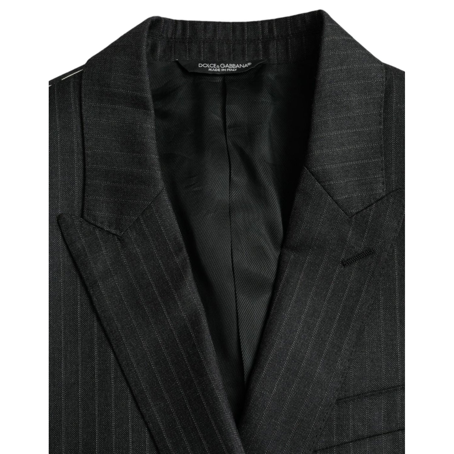 Dolce & Gabbana Black Stripe MARTINI Single Breasted Coat Blazer