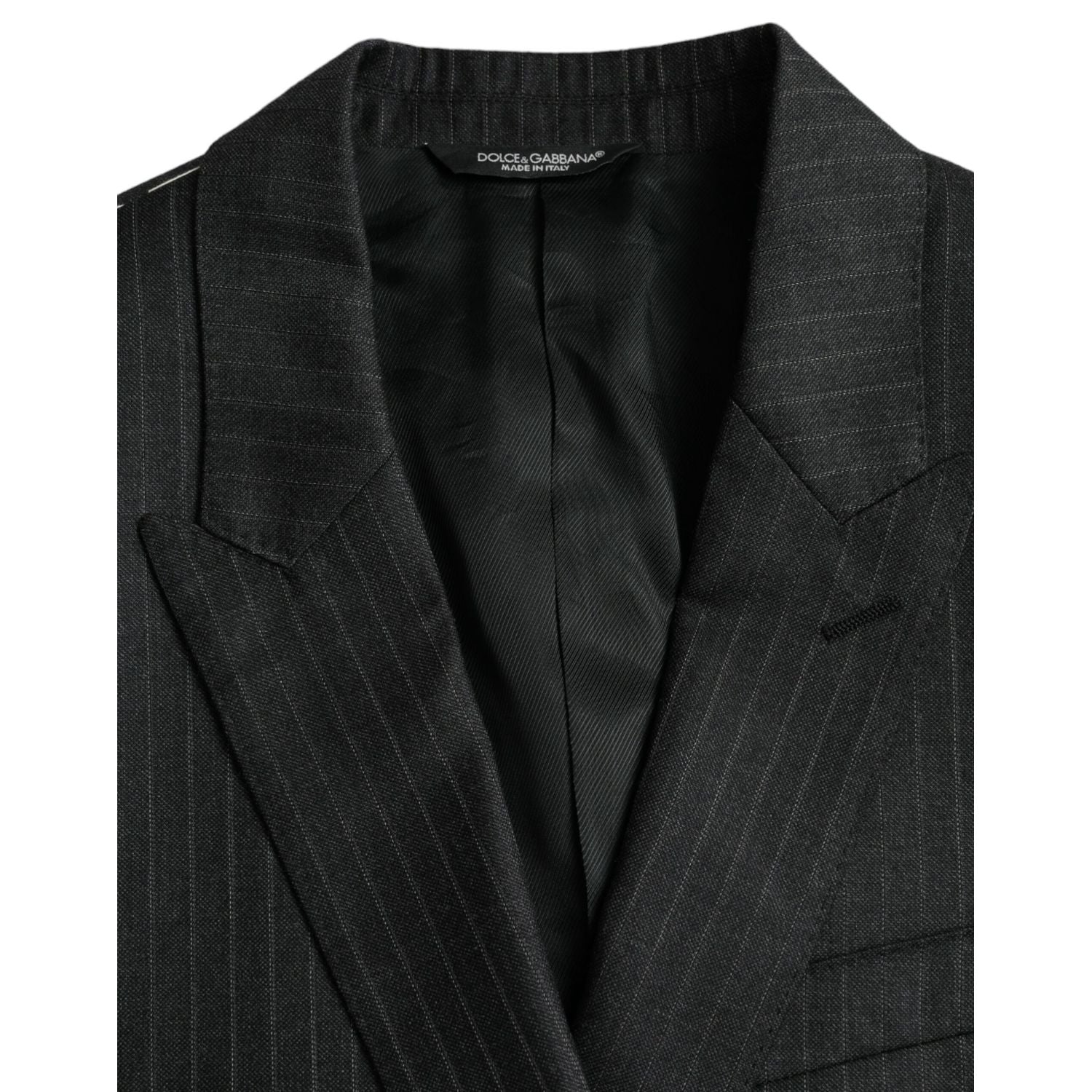 Dolce & Gabbana Black Stripe MARTINI Single Breasted Coat Blazer