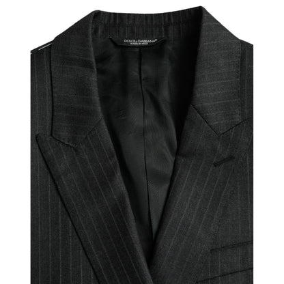 Dolce & Gabbana Black Stripe MARTINI Single Breasted Coat Blazer