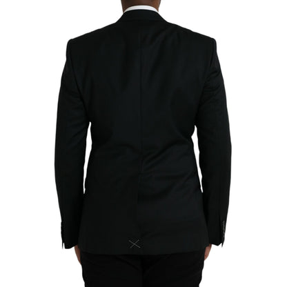 Dolce & Gabbana Black Wool MARTINI Single Breasted Blazer