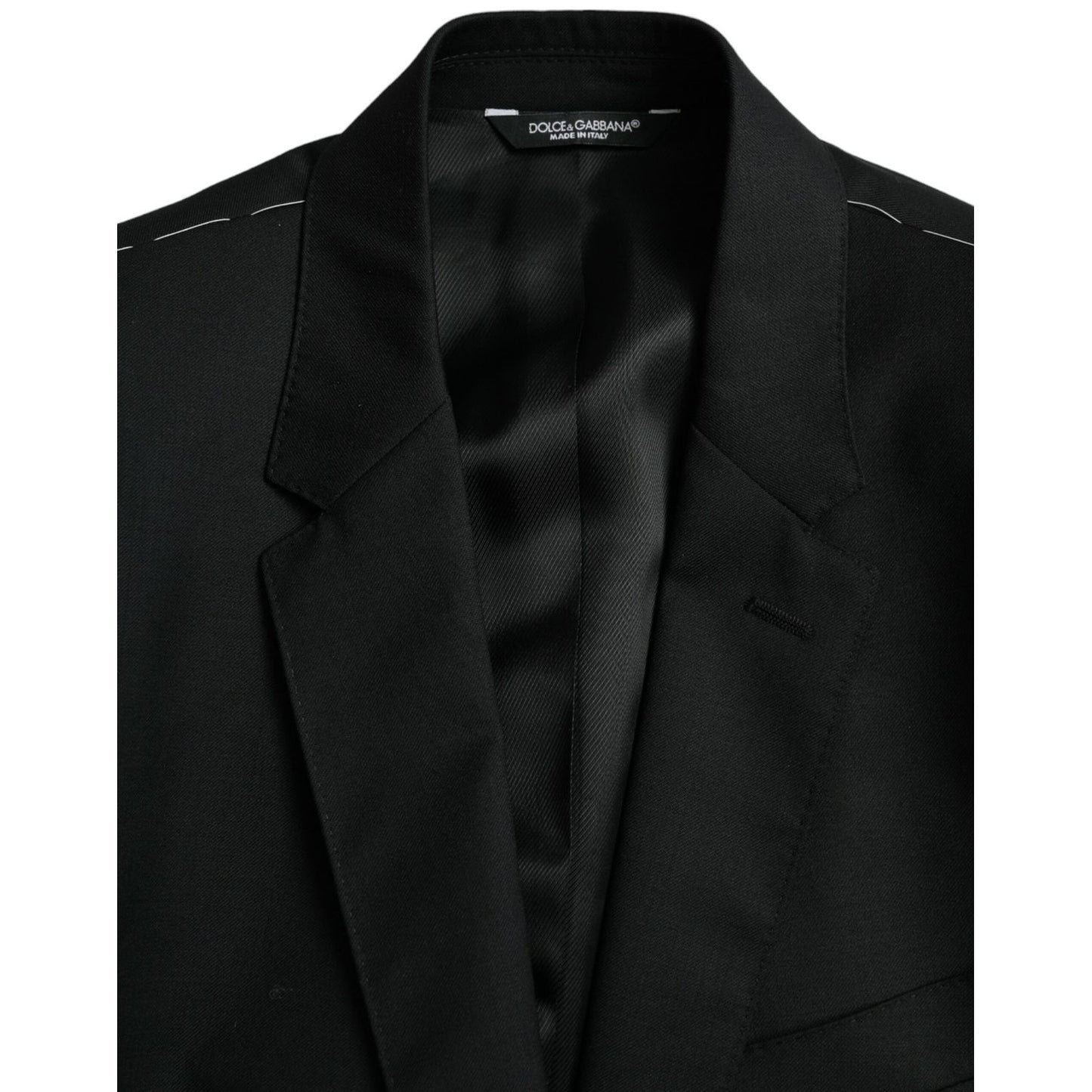 Dolce & Gabbana Black Wool MARTINI Single Breasted Blazer