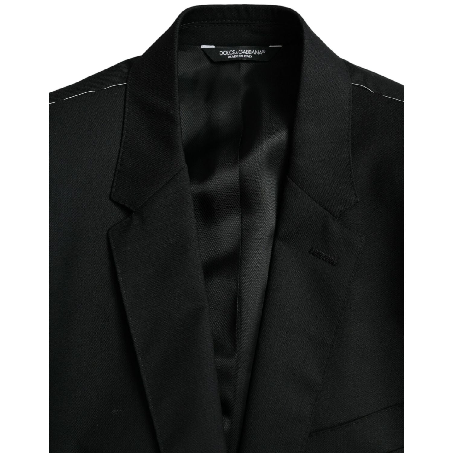 Dolce & Gabbana Black Wool MARTINI Single Breasted Blazer