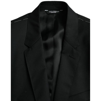 Dolce & Gabbana Black Wool MARTINI Single Breasted Blazer