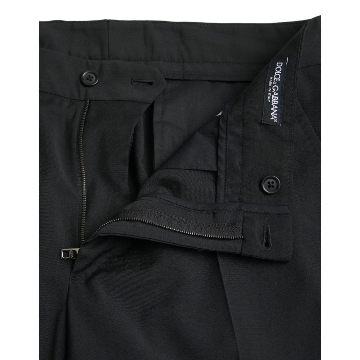 Dolce & Gabbana Black Wool SlimFit Dress Formal Pants
