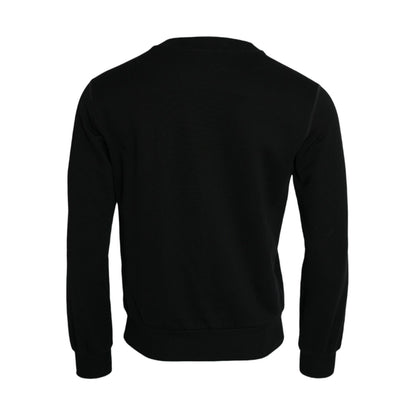 Dolce & Gabbana Black Cotton Long Sleeves Sweatshirt Sweater