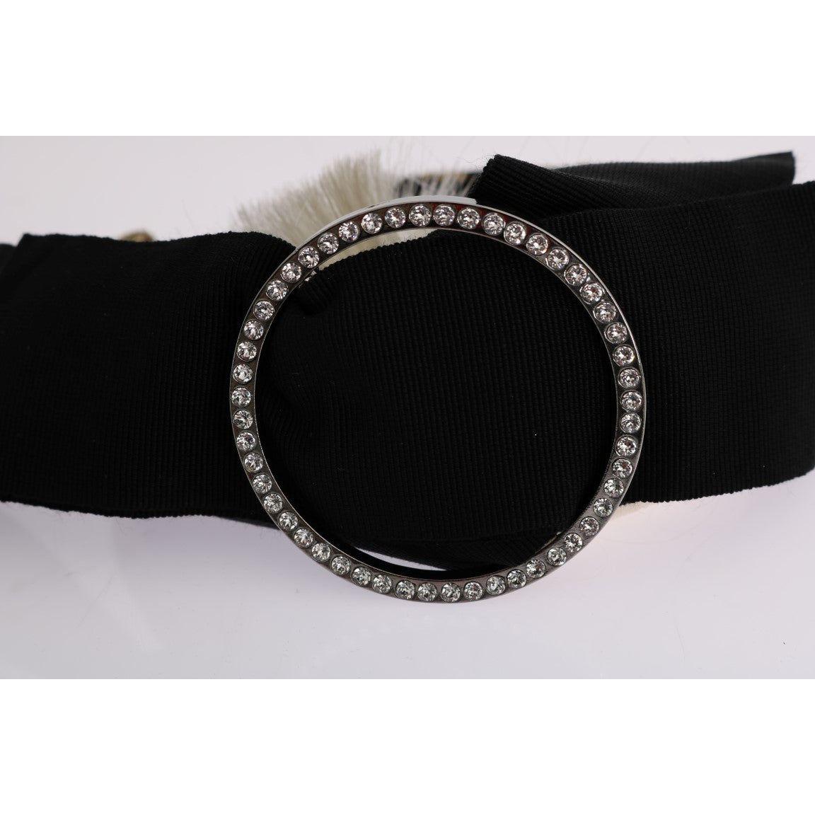 Dolce & Gabbana Black Crystal White Diadem Headband