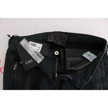 Costume National Gray Cotton Superslim Denim Jeans