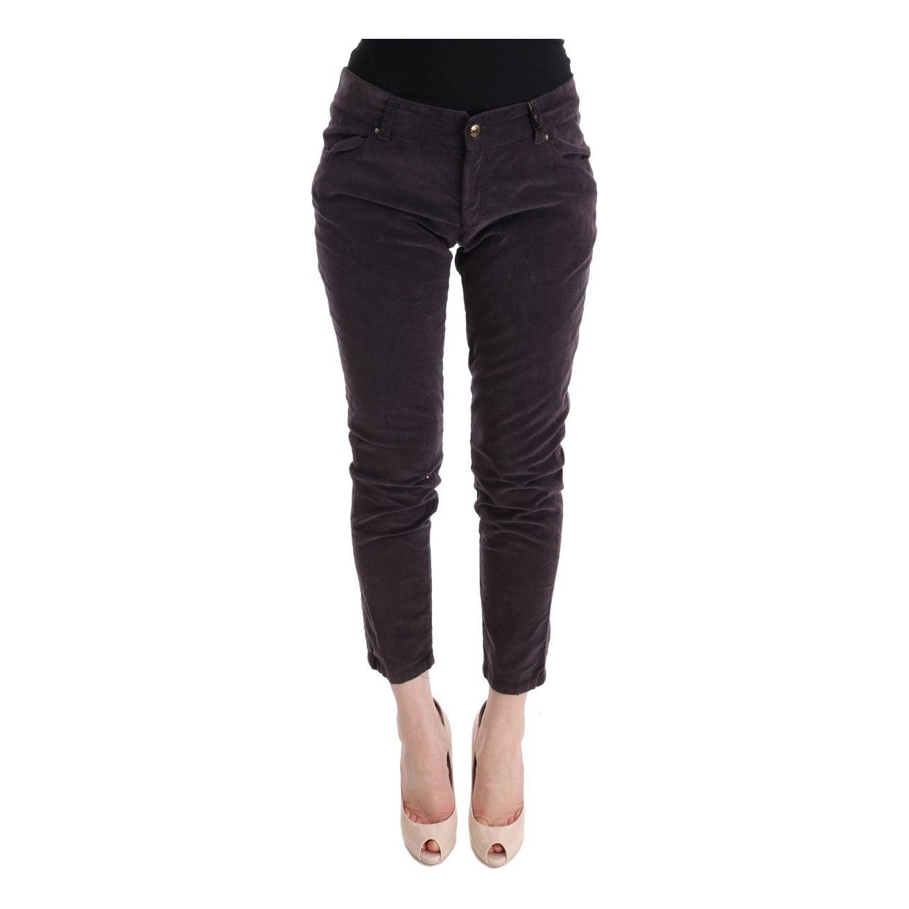 Ermanno Scervino Brown Cotton Cropped Casual Pants