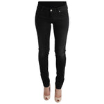 Acht Black Denim Cotton Bottoms Slim Fit Jeans SIG30415-1