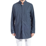 People Of Shibuya Blue Recycled Polyester Men Trench Coat