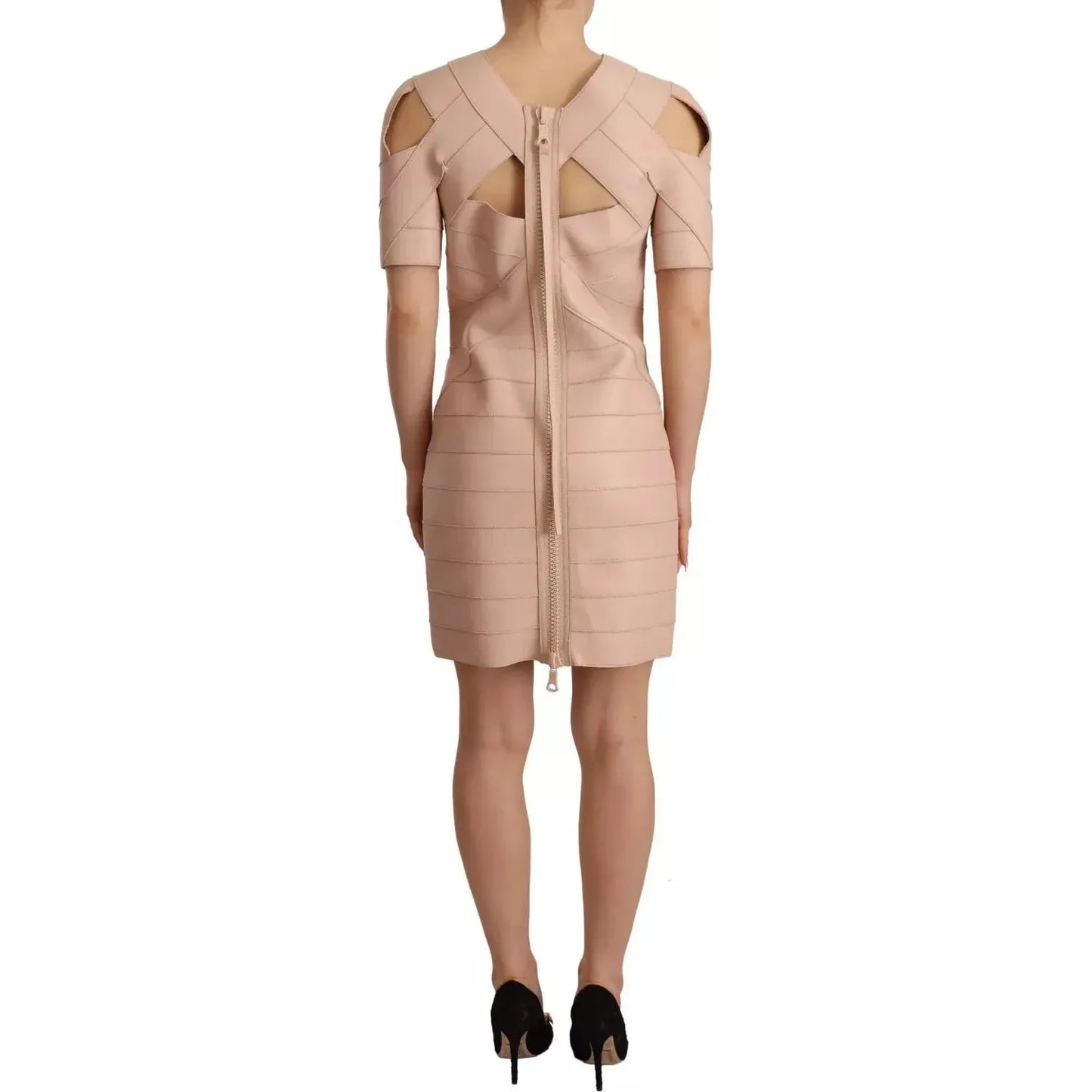 Dsquared² Beige Leather Open Shoulder Sheath Mini Dress 1728,67345645728,Beige,Clothing,Dresses - Clothing,Dresses - Women - Clothing,Dsquared²,IT42|M,Material: 100% Leather,Preowned / Defect,Short - Dresses - Clothing,Sleeveless - Dresses - Clothing,Wome