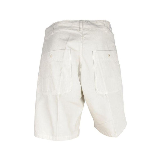 Don The Fuller White Cotton Men Bermuda Short