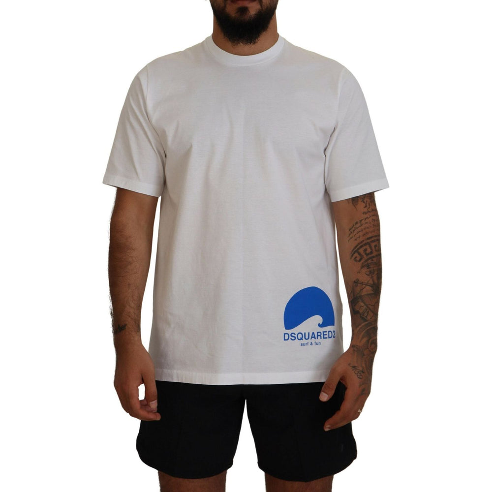 Dsquared² White Cotton Short Sleeves Crewneck T-shirt