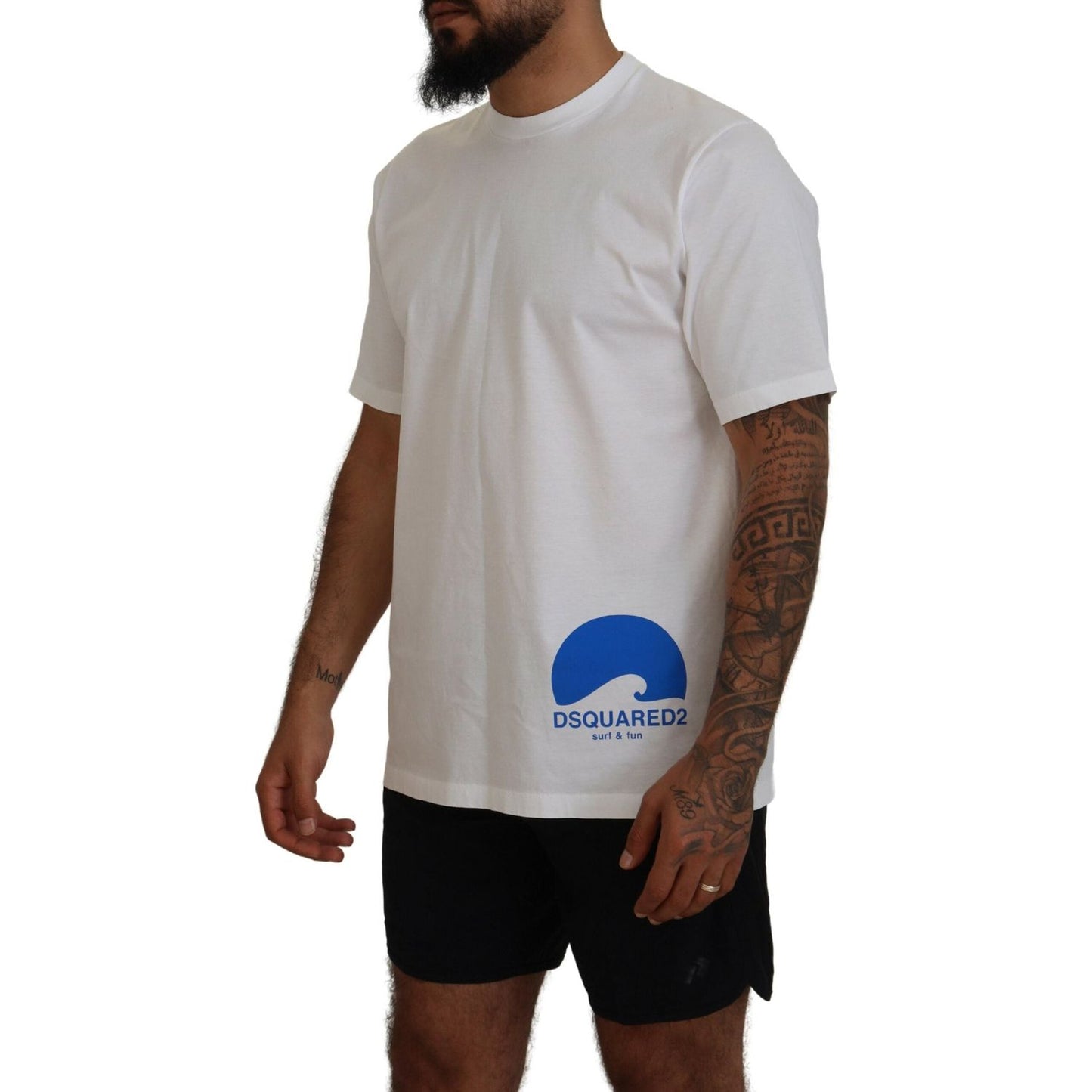 Dsquared² White Cotton Short Sleeves Crewneck T-shirt