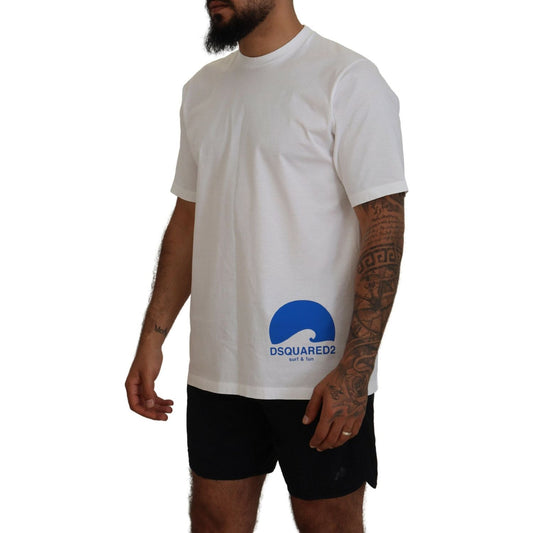 Dsquared² White Cotton Short Sleeves Crewneck T-shirt
