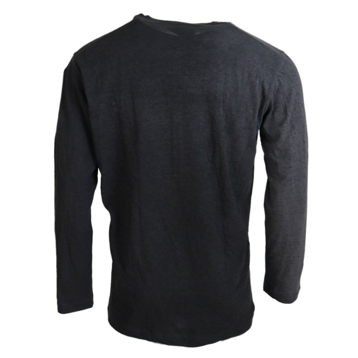 Dsquared² Black Cotton Linen Long Sleeves Pullover Sweater