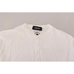 Dsquared² White Cotton Linen Long Sleeves Pullover Sweater