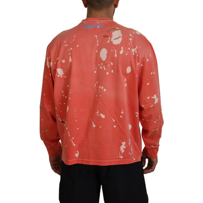 Dsquared² Orange Printed Long Sleeves Pullover Sweater