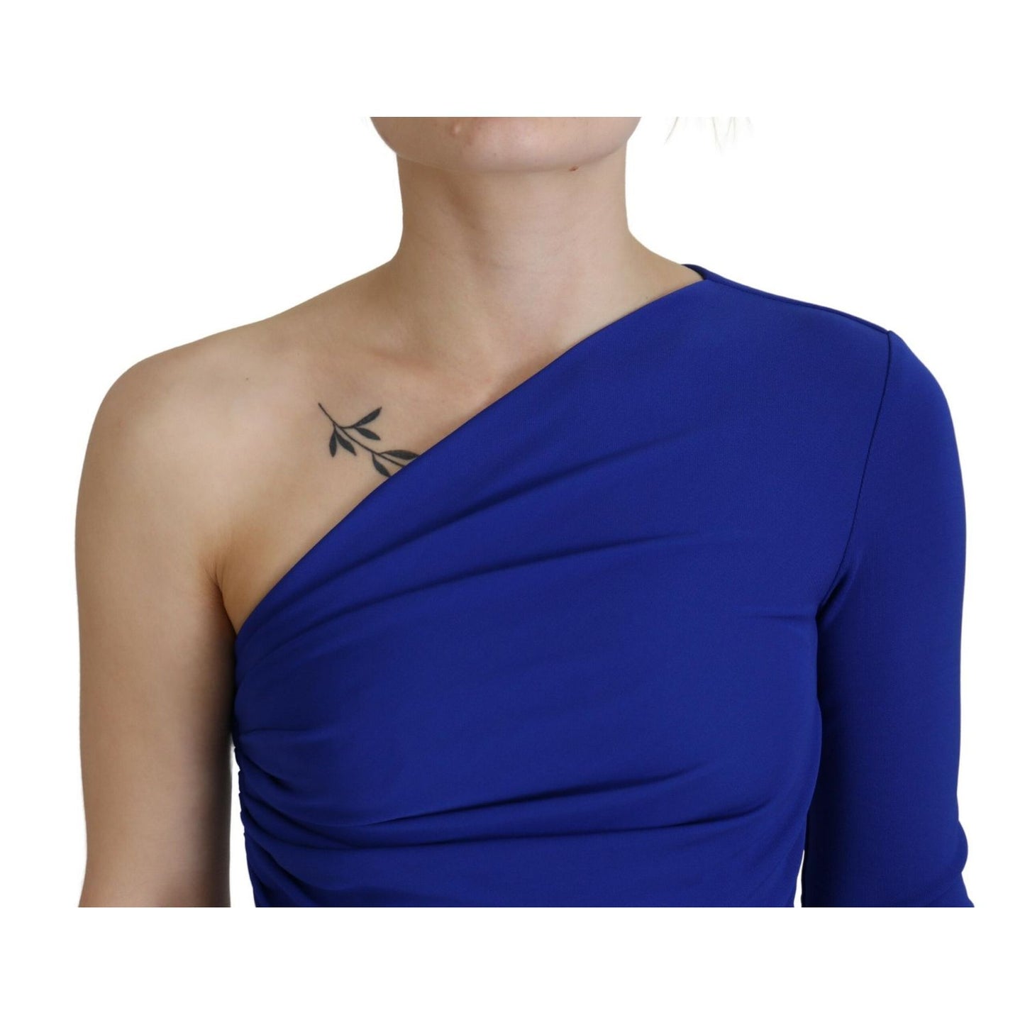 Dsquared² Blue Viscose One Shoulder Slim Fit Blouse Top
