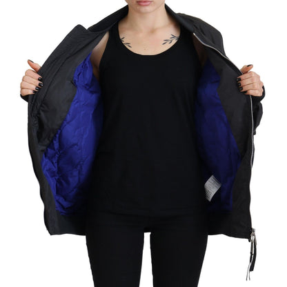 Dsquared² Black Logo Print Full Zip Women Bomber Jacket