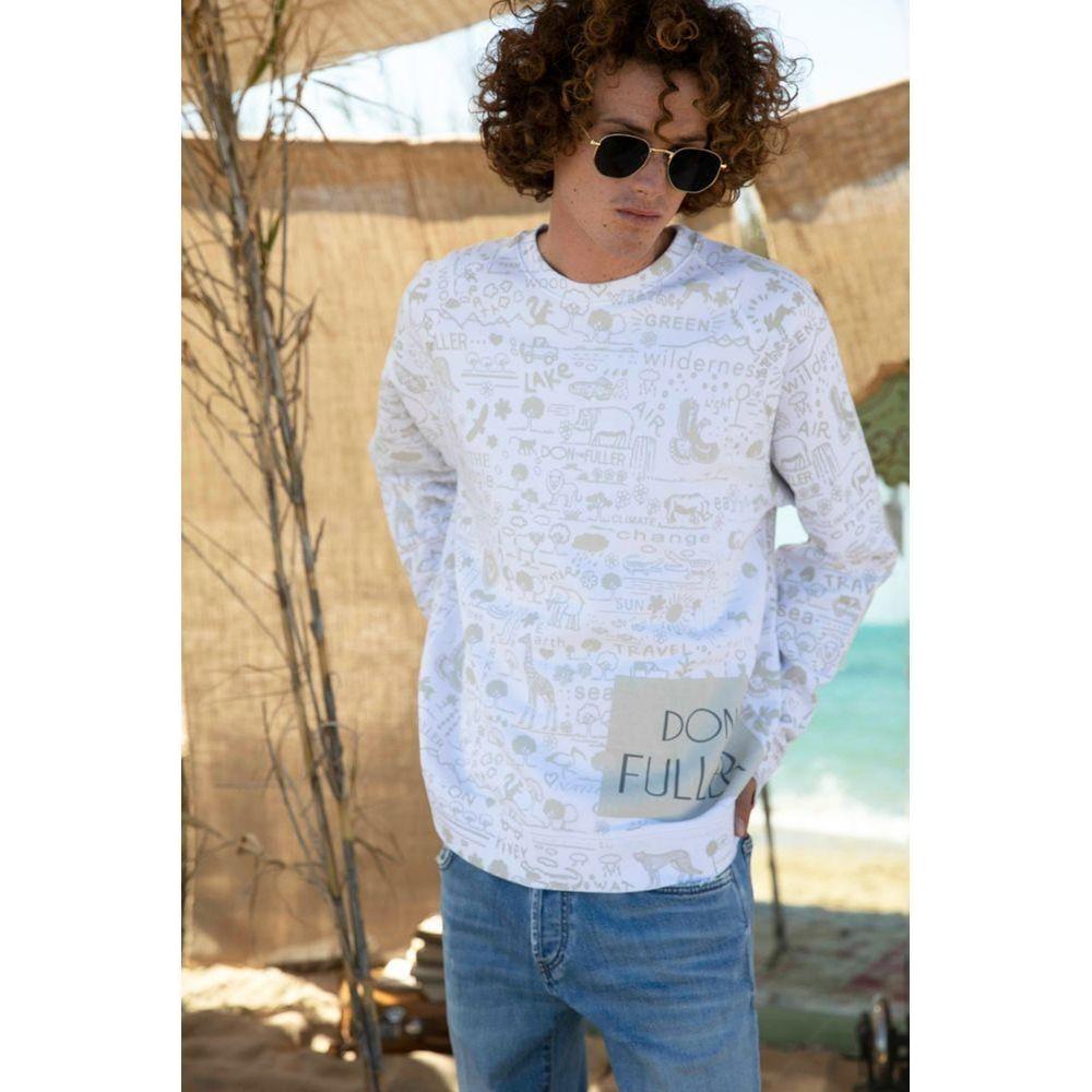 Don The Fuller White Cotton Men Sweater MAN SWEATERS